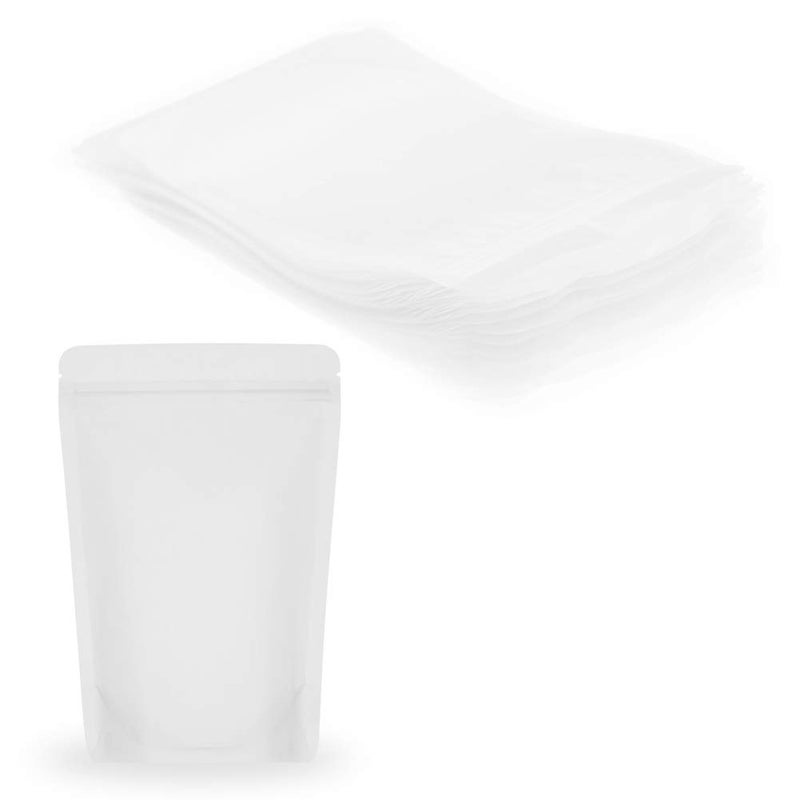 SumDirect 50Pcs 6x8.6inches Matte Frosted (Not Clear) Zipper Resealable Stand Up Drink Bags,Snack Food Tea Packing Drinking Pouches - 6x8.6inches - Image 1